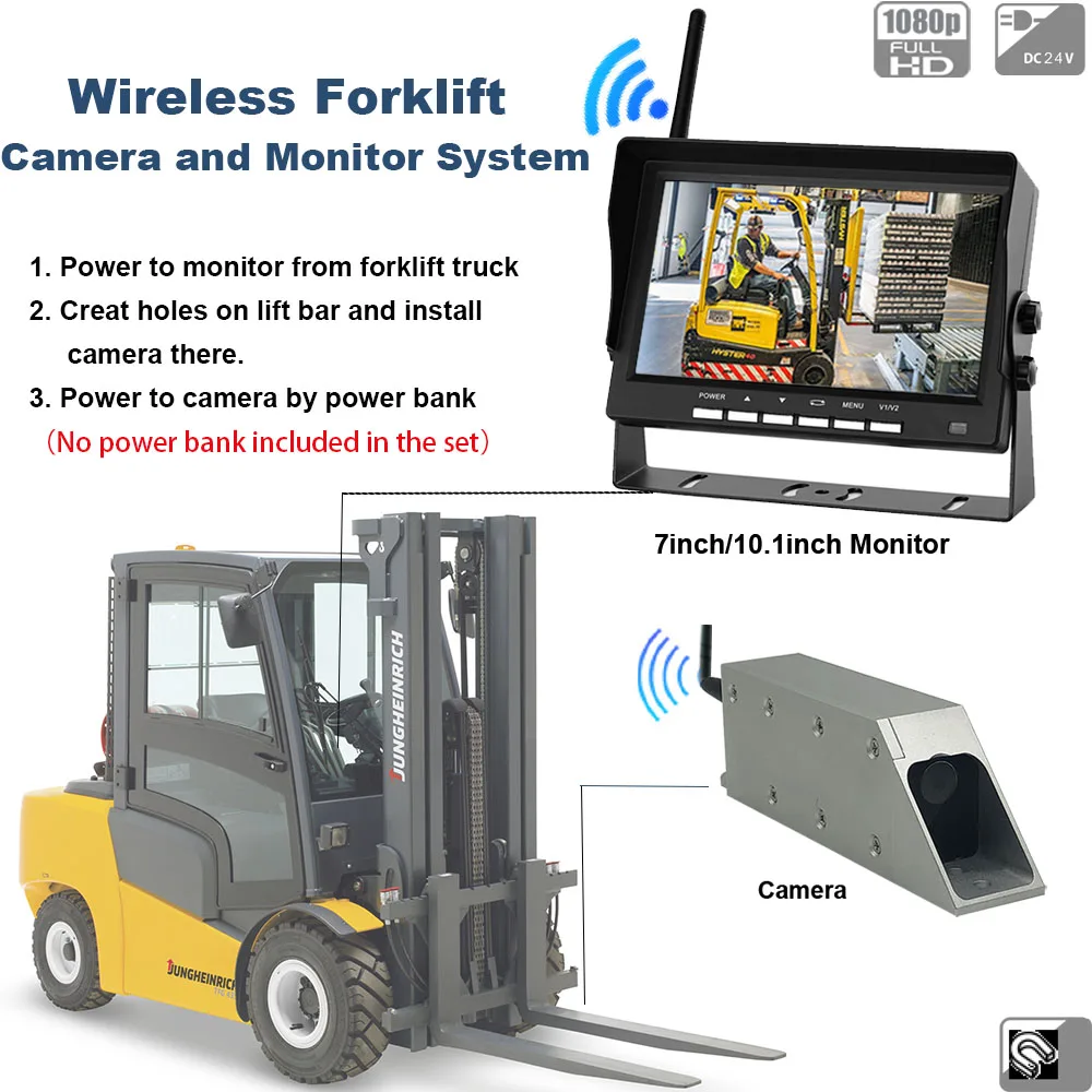 

Wireless Forklift Camera Wireless IP69 Waterproof 720P Camera 7/10inch IPS Monitor System Camera for Safety Forklift Operation