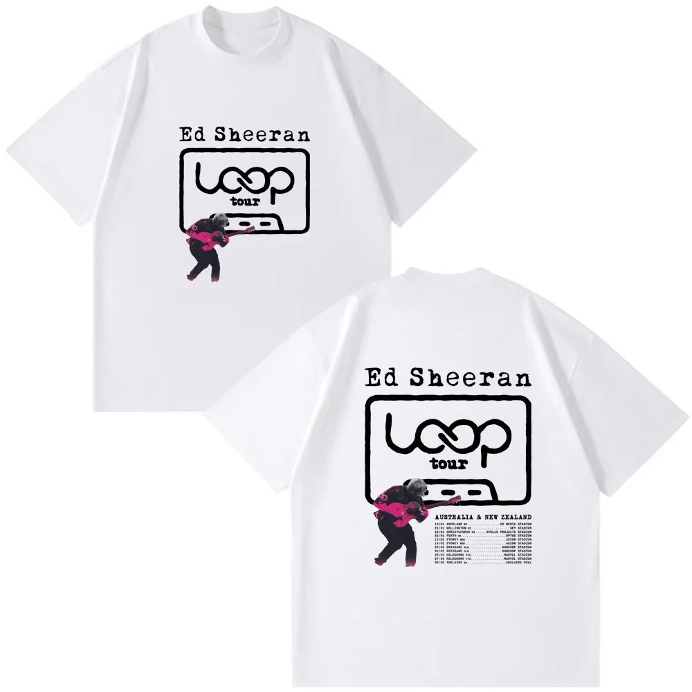 إد شيران حلقة جولة أستراليا ونيوزيلندا 2026 جولة ميرش تي شيرت للرجال والنساء على الموضة ملابس هاراجوكو كبيرة الحجم #2