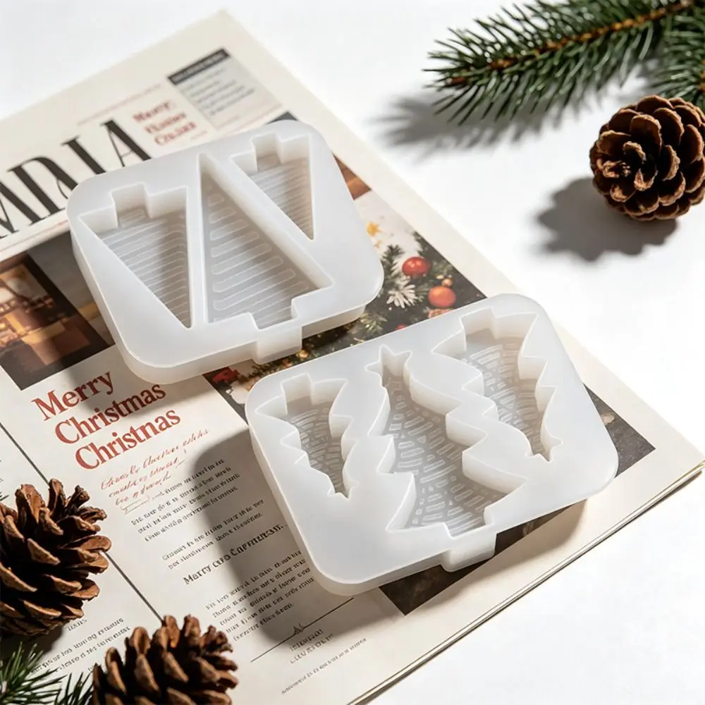 Food Grade Christmas Tree Silicone Mold Reusable Non-Stick Mousse Mold Heat Resistant Handmade DIY Candle Mold Baking Decor