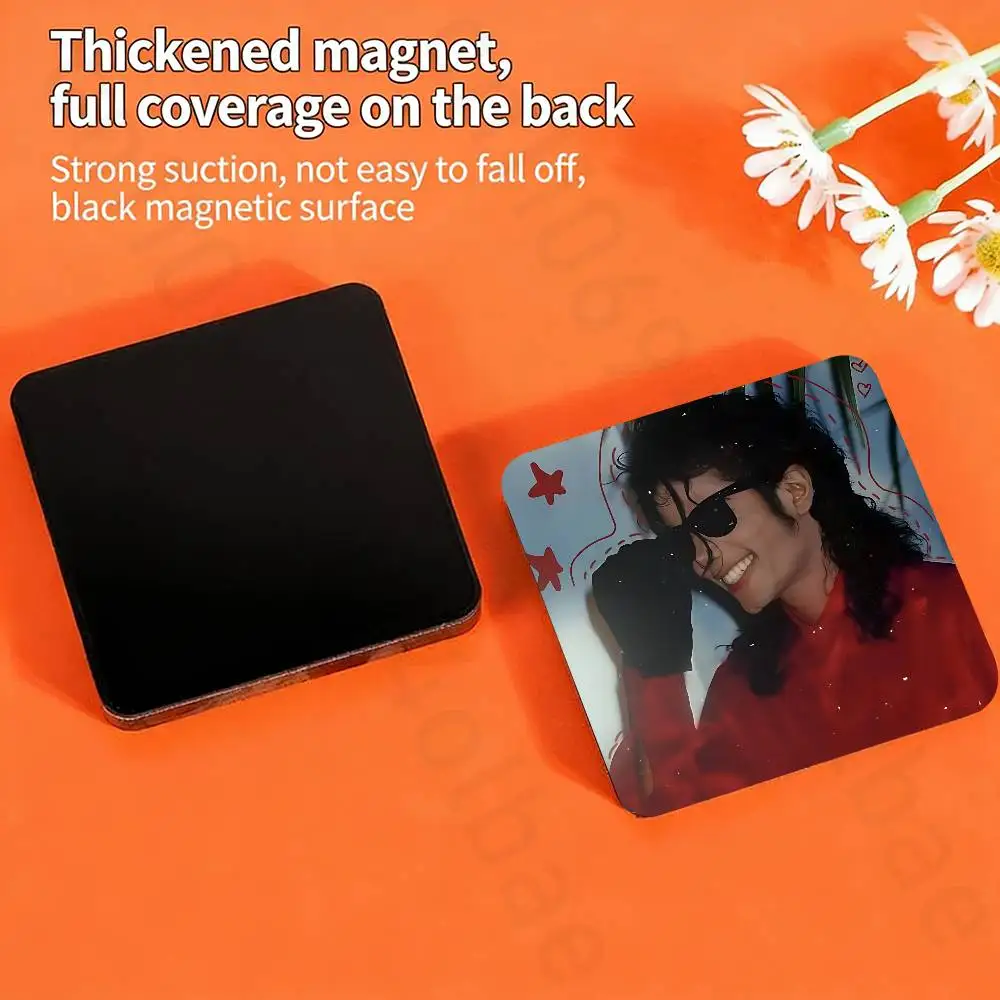 M-Michael J-Jackson  Fridge Magnet Personalized Magnetic Durable Plastic Square Picture Surface Fridge Magnets