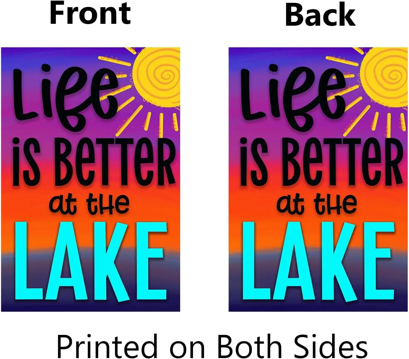 Life Is Better At The Lake Garden Flag 12x18 Inch Double Sided Summer Sunset Lake Garden Flag Lakeside House Decor Banner Holida