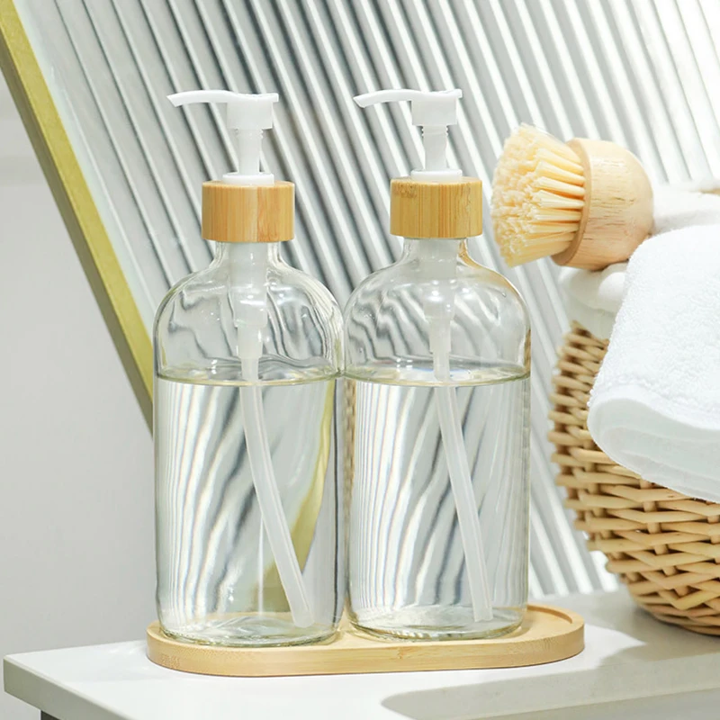 550Ml Soap Dispenser High Quality Clear Glass Hand Soap Dispenser Bathroom Bottles Liquid Soap Container Storage