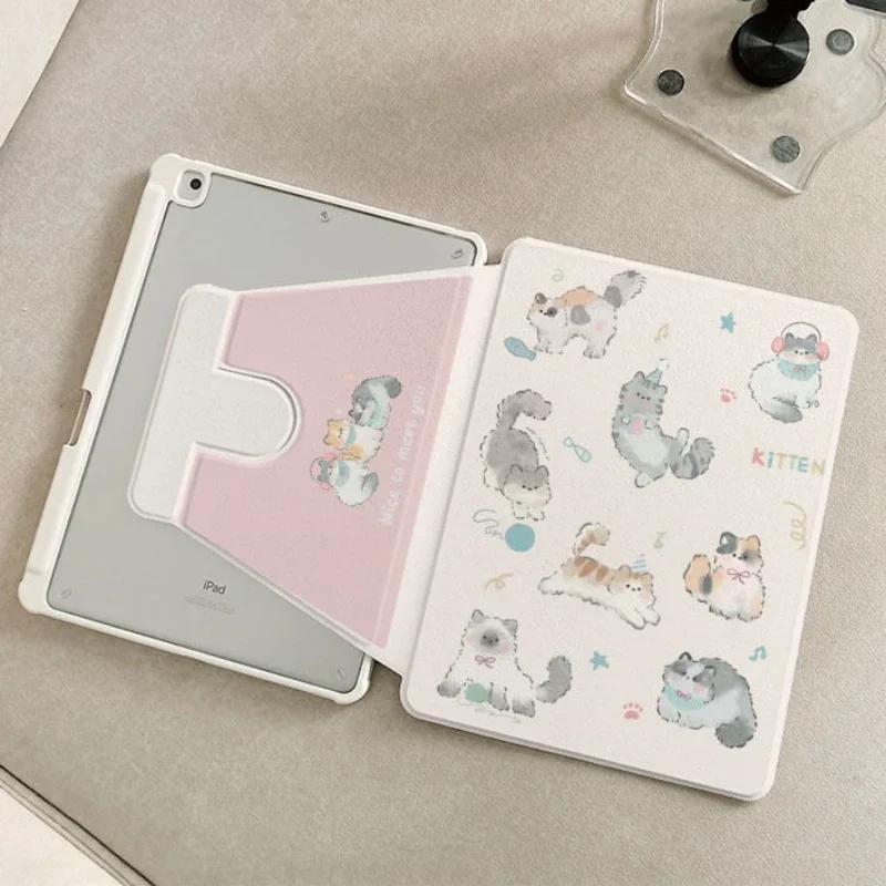 

Чехол-держатель для карандашей Funda для Ipad Air 4-го поколения IPad 10,2 8-го 9-го поколения для Samsung S10 S9 12,4 S7 S8 11 дюймов Cute Kitty