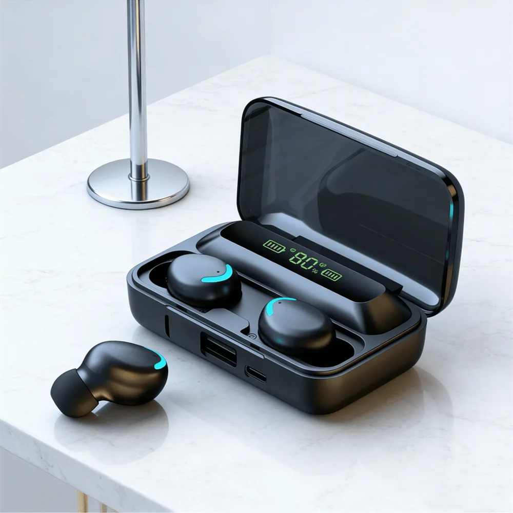 New Bluetooth Headphones 9D Stereo High Bass Sport Earphones Handfree Touch Control Tws Wireless Earbuds  Headset