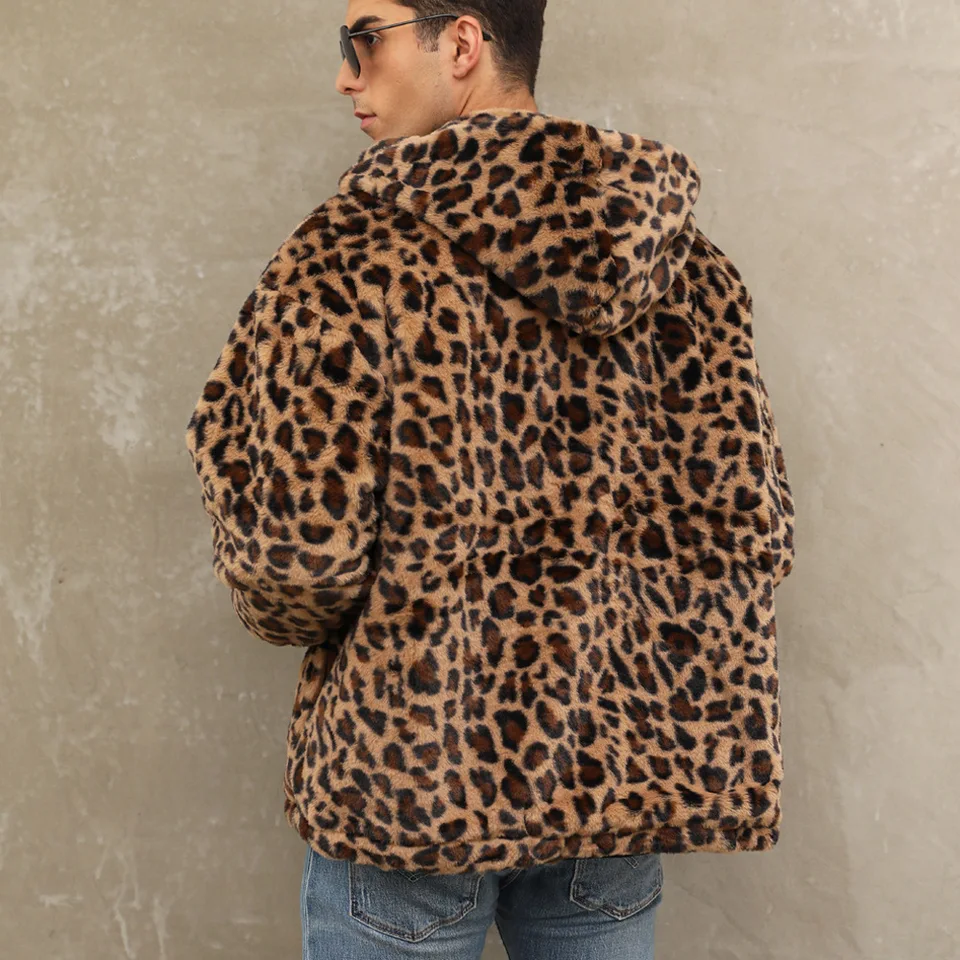 新品 CLANE ★ LEOPARD HUNTING JACKET Leopard Printed Zipper Up Fleece Hoodie - NEWME