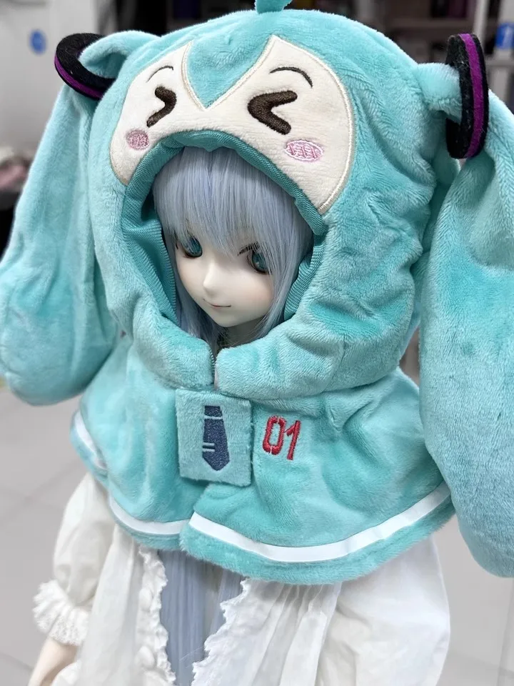 

moeyu New Anime Hatsune Miku Figure kawaii Q version Plush Mini puppet shawl Pet cat dog clothing Cosplay props Gifts