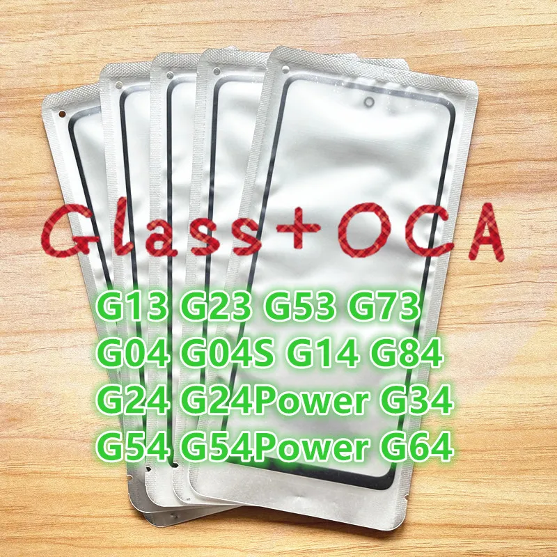 

5Pcs/Lot For Motorola Moto G13 G23 G53 G73 G04 G04S G14 G24 G34 G54 G64 G84 Touch Screen Front and outer glass lens replacement