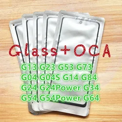 Сенсорный экран для Motorola Moto G13, G23, G53, G73, G04, G04S, G14, G24, G34, G54, G64, G84, передний и внешний стеклянные сменные линзы, 5 шт./партия