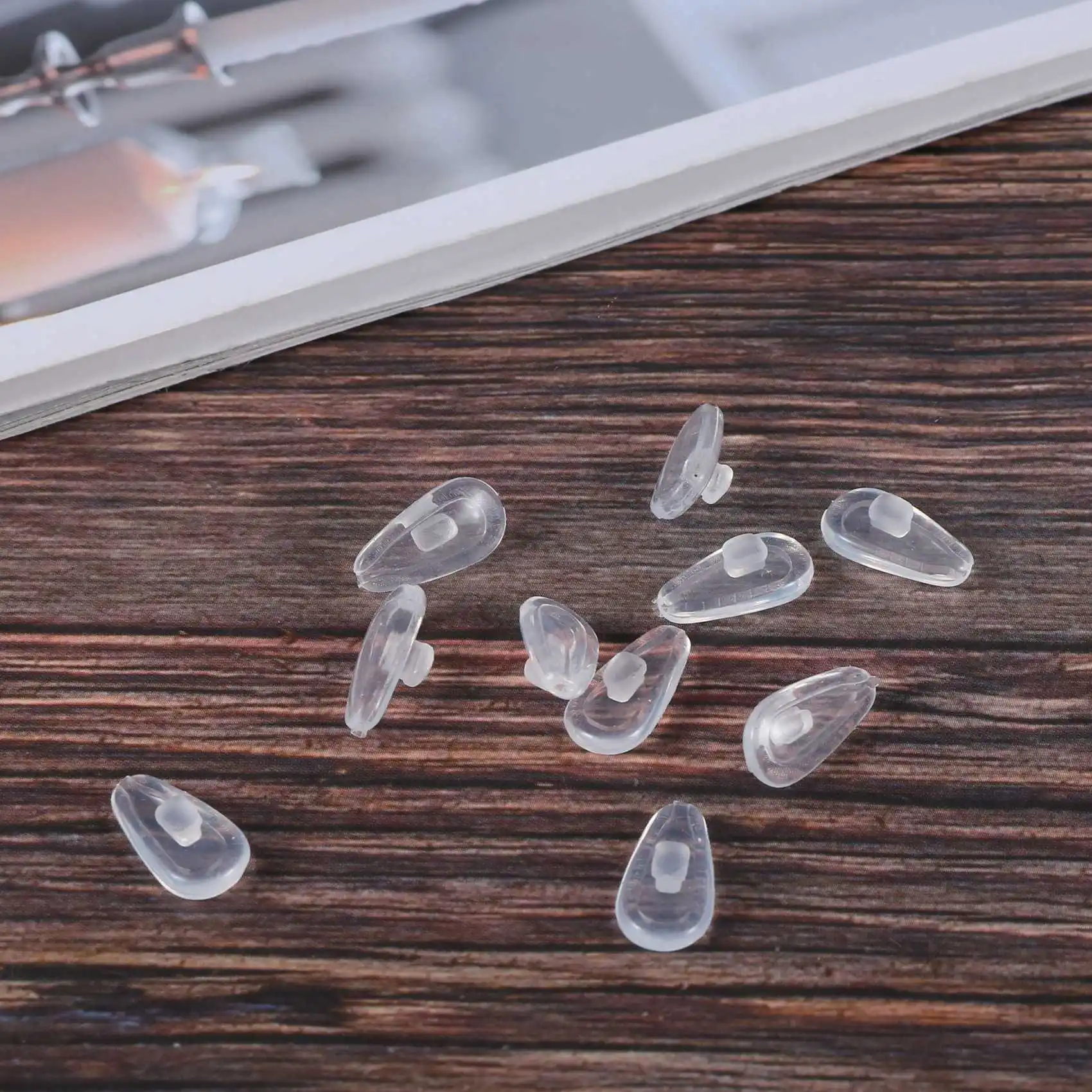 ABKB Мягкая эллиптическая силиконовая носовая подушечка для очков (прозрачная, 5 пар)