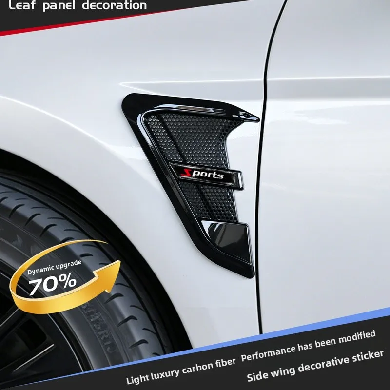 2pcs Vent Cover Fender Hood Air Flow Intake Trim Car Side Exterior Accessories Wing Decals Ventilation Sticker Modified Styling