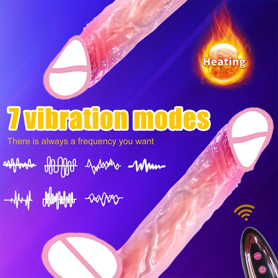 Dildo - Liquid Silicone - 8.66 Inch Adult Realistic Dildo Massager, Powerful Suction Cup, USB Charging, G-Spot Stimulating Thrust Sex Toy, Remote Control, 10 Telescopic And 10 Vibration Modes, Heated, Sex Toy for Men, Women And Couples, Gift 4