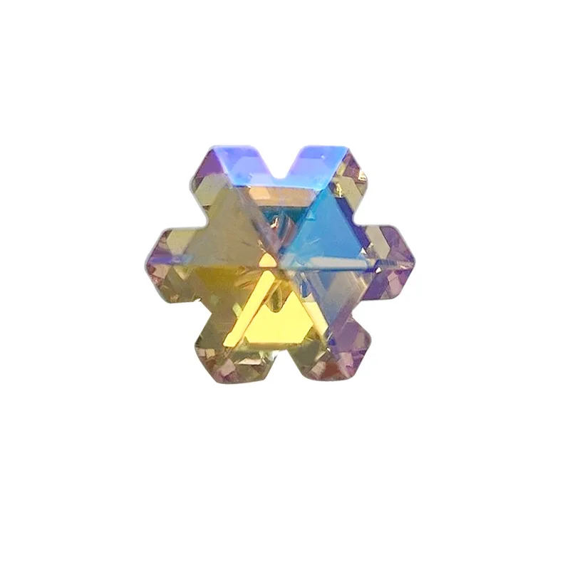 5 stks Nagelsteentjes bedels Nieuwjaar Kerst Sneeuwvlok Vorm 12mm Aurora Symfonie Nagelornament