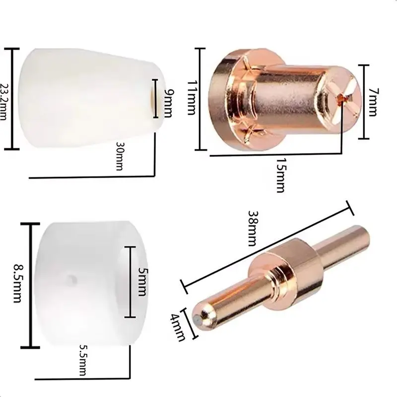 

PT31/Wenzhou 40A Комплектующие для плазменной резки: Электрод и сопло LG40 с 250 защитными колпачками-разделителями для сварочного оборудования