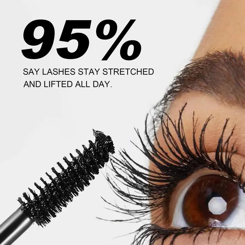 4d Zijdevezel Mascara Wimperverlenging Zwart Dik Verlengde Mascara Waterdichte Krul Lash Mascara Cosmetica Make-Up Accessoire