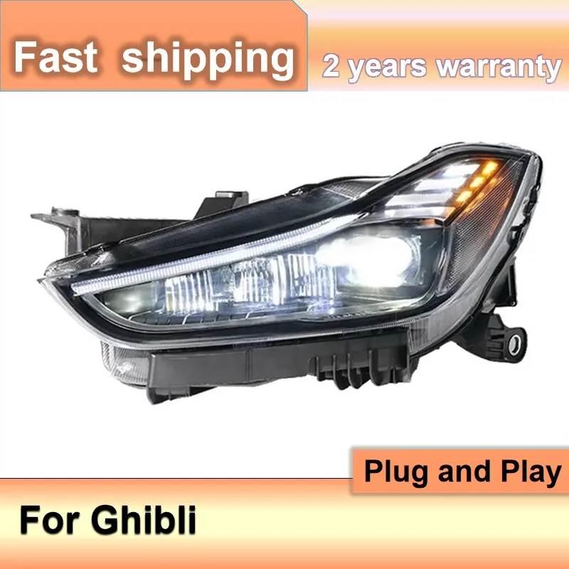 

Car Accessories for Mmaserati Ghibli Head Lights 2014-2022 Ghibli Headlight DRL Turn Signal Low High Beam Projector Lens