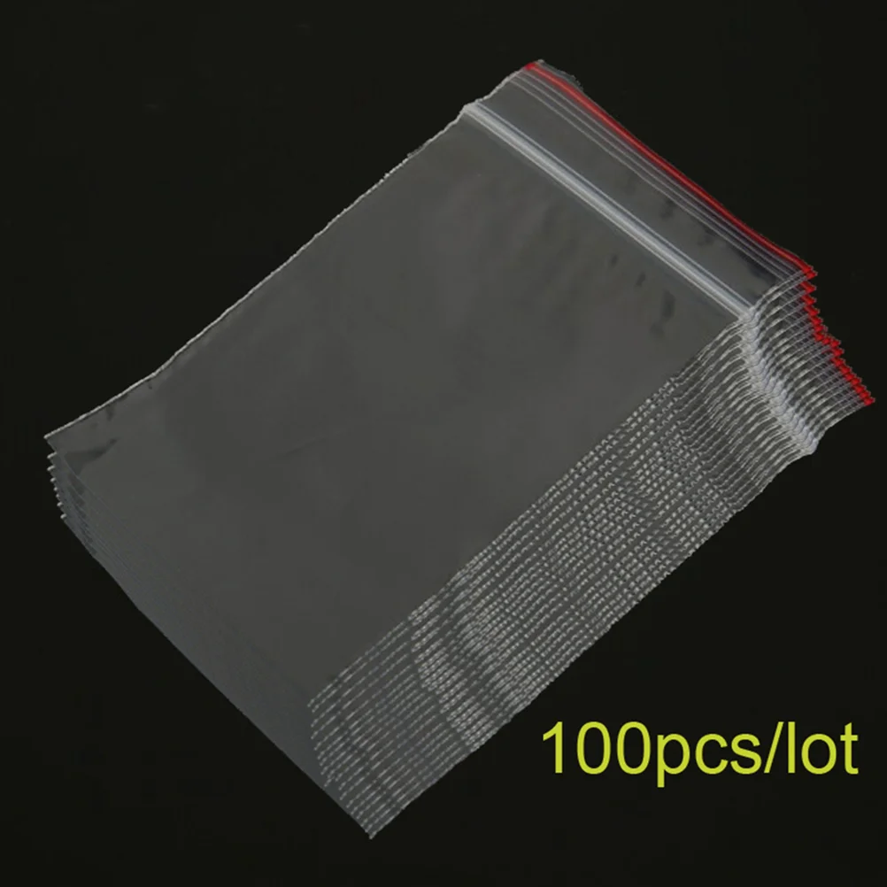 100 Pcs Button Storage Bags Clear Sealed Reclosable Travel Bead Zipper Sealing Transparent Dispenser