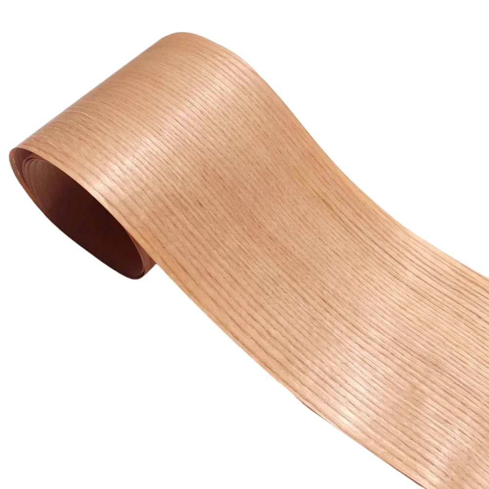 Chapa de madera natural de roble rojo, grano recto, L: 2,5 m × 200mm × 0,25mm