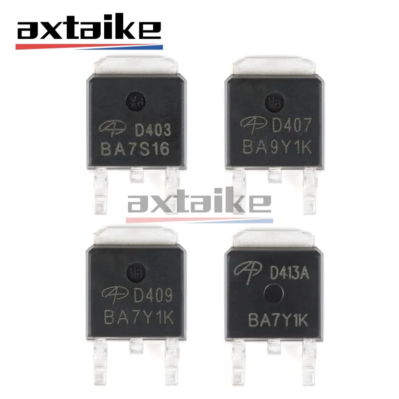 10PCS AOD403 AOD407 AOD409 AOD413A D403 D407 D409 D413A 12A 26A 70A 30V 40V 60V TO-252 DPAK SMD P-Channel MOSFET Transistor