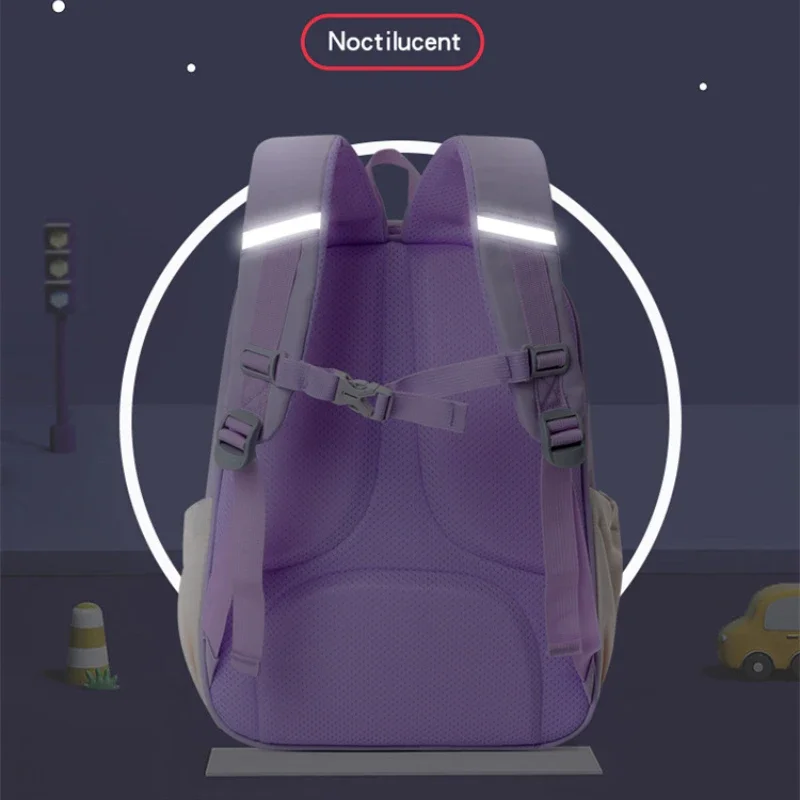 Novo design de mochilas escolares para meninos e meninas, mochilas infantis unissex com vários bolsos e reflexão noturna, mochila escolar primária