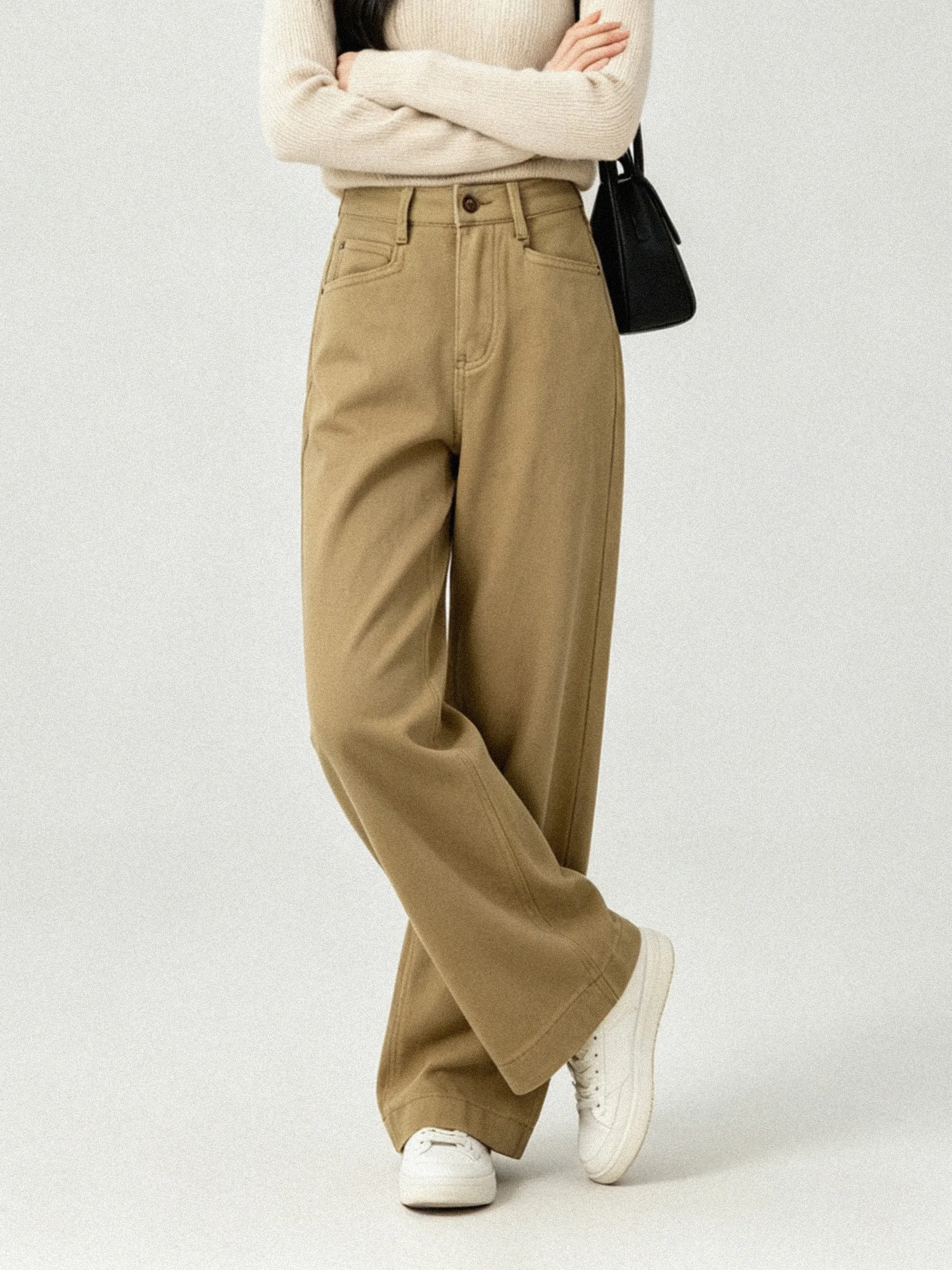 Retro American Wide Leg Jeans Women High Waist Loose Straight Long Pants Autumn New Style Fashionable Casual High Waist Jeans