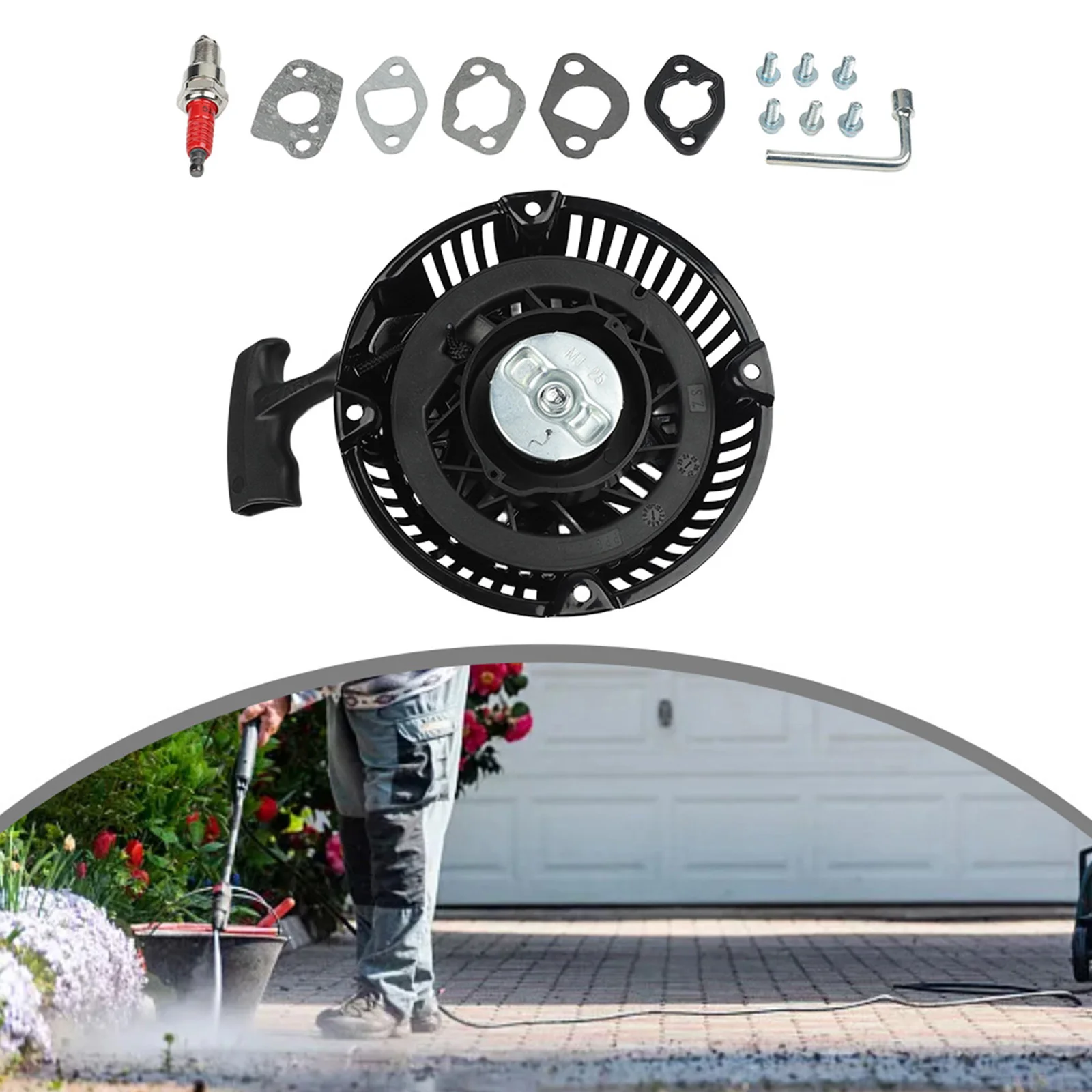 

Сменный реверсивный стартер в сборе для мойки высокого давления с нейлоновым тросом, совместимый с WPX2700 WPX3600 и другими