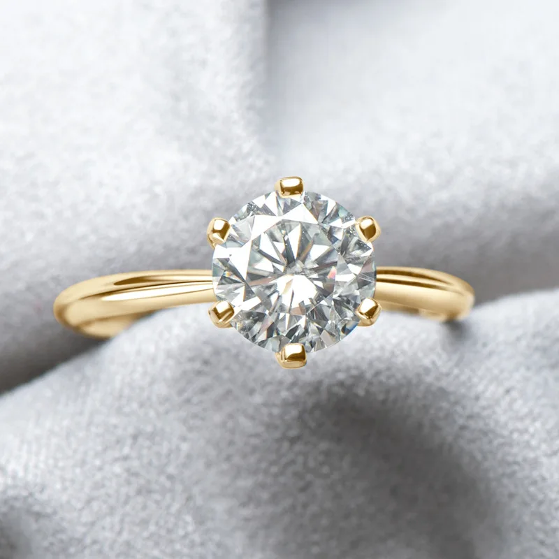

D Color Moissanite S925 Silver 18K Gold Plated Engagement Ring – Valentine’s Gift for He