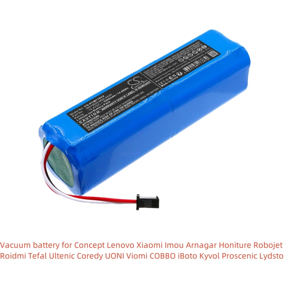 Vacuum battery for Concept Lenovo Xiaomi Imou Arnagar Honiture Robojet Roidmi Tefal Ultenic Coredy UONI Viomi COBBO iBoto Kyvol