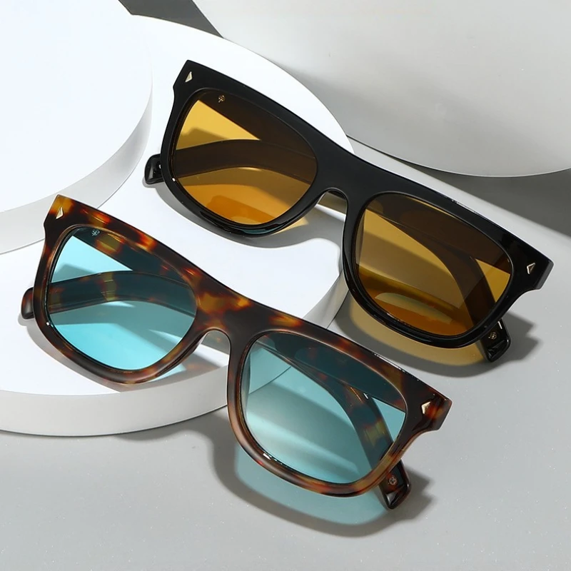 2026 Neue Retro-Sonnenbrille mit quadratischem Rahmen, UV400, modisch, leicht, bequem, für Outdoor, Angeln, Reisen, Anti-UV-Schutz