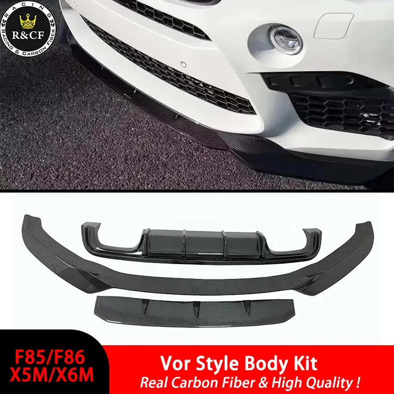 F85 X5M body kit Vor-style Front Lip Splitter diffuser CAR STYLING F85 Carbon Fiber Front Bumper fit BMW