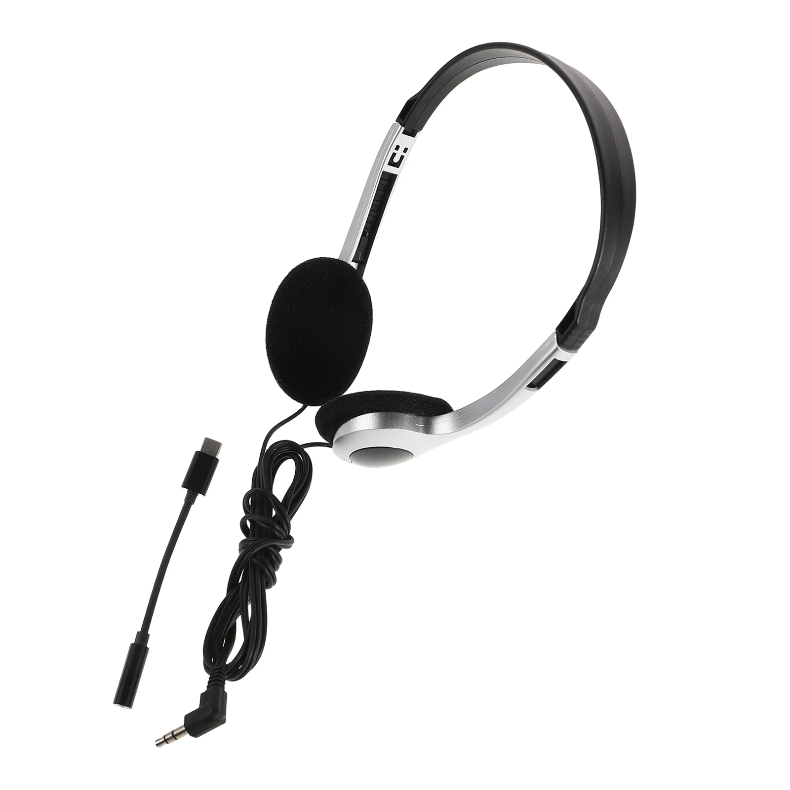 

Retro Headphones Wired Comfortable Adjustable for Students Kids Computer Earphones Multi-Platform Compatible USB C Adapter