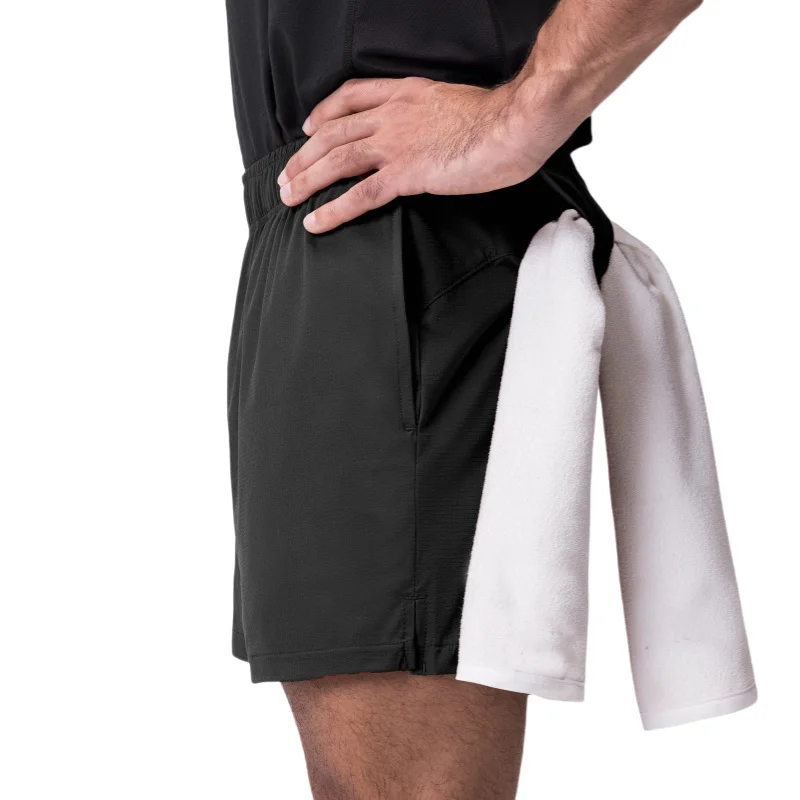 Najnowsze letnie szorty męskie na siłownię, do biegania, fitnessu, treningu, krótkie spodnie męskie, oddychające, szybkoschnące, ze sznurkiem, czarne szorty męskie.