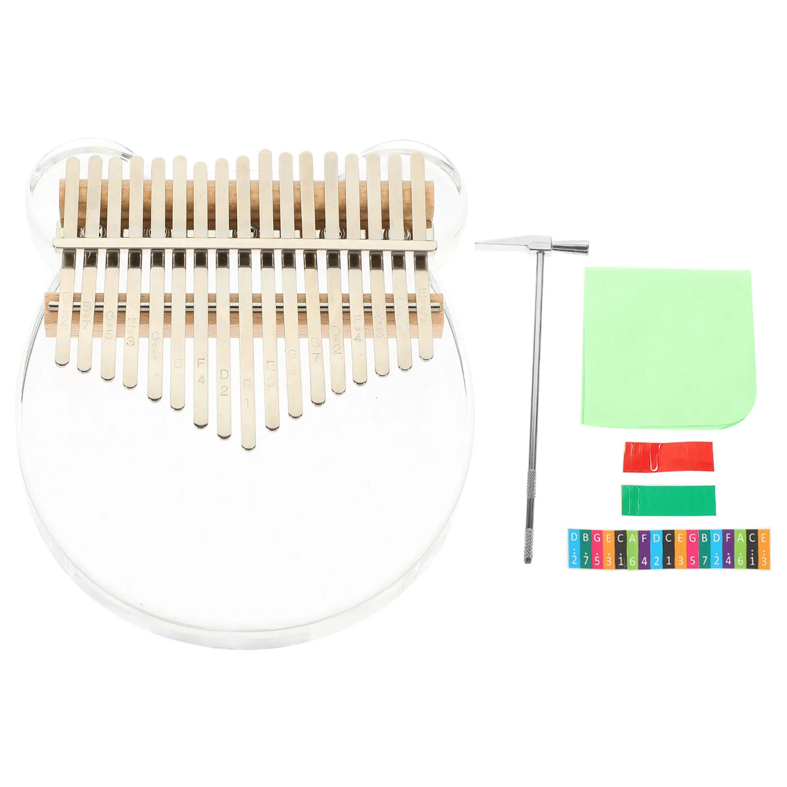 

1 set 1 Set Crystal Kalimba Small Portable Thumb Piano Polished Smooth Clear Pleasant Sound Musical Instrument