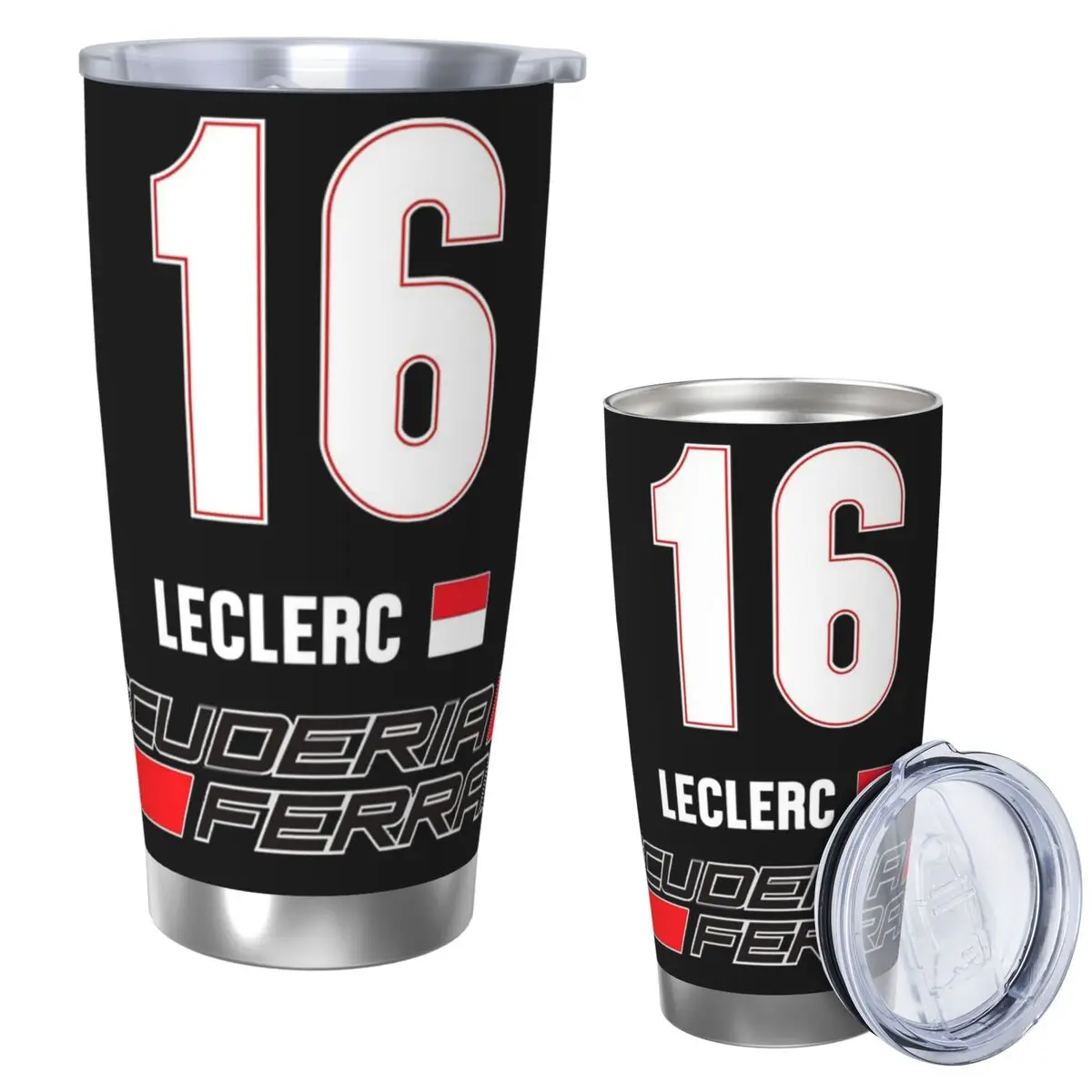 

Charles Leclerc 16 Racing Car Stainless Steel Tumbler Vacuum Insulated Mug Thermal Cold Bottle Straw With Lid 20oz
