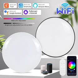 Tuya Smart 2.4G WiFi Ceiling Light 220V 24W RGB Round Ambient Light APP Controlled Works with Alexa Google Home For Indoor Light