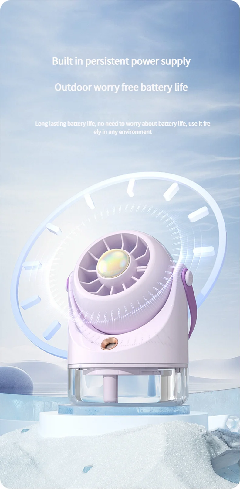 MEET SUN USB-Lade-Mini-Ventilator, Tisch-Sprühklimaanlage, 3-stufiger Klimaventilator mit Wasserkühlung, USB-Typ – Detail 8
