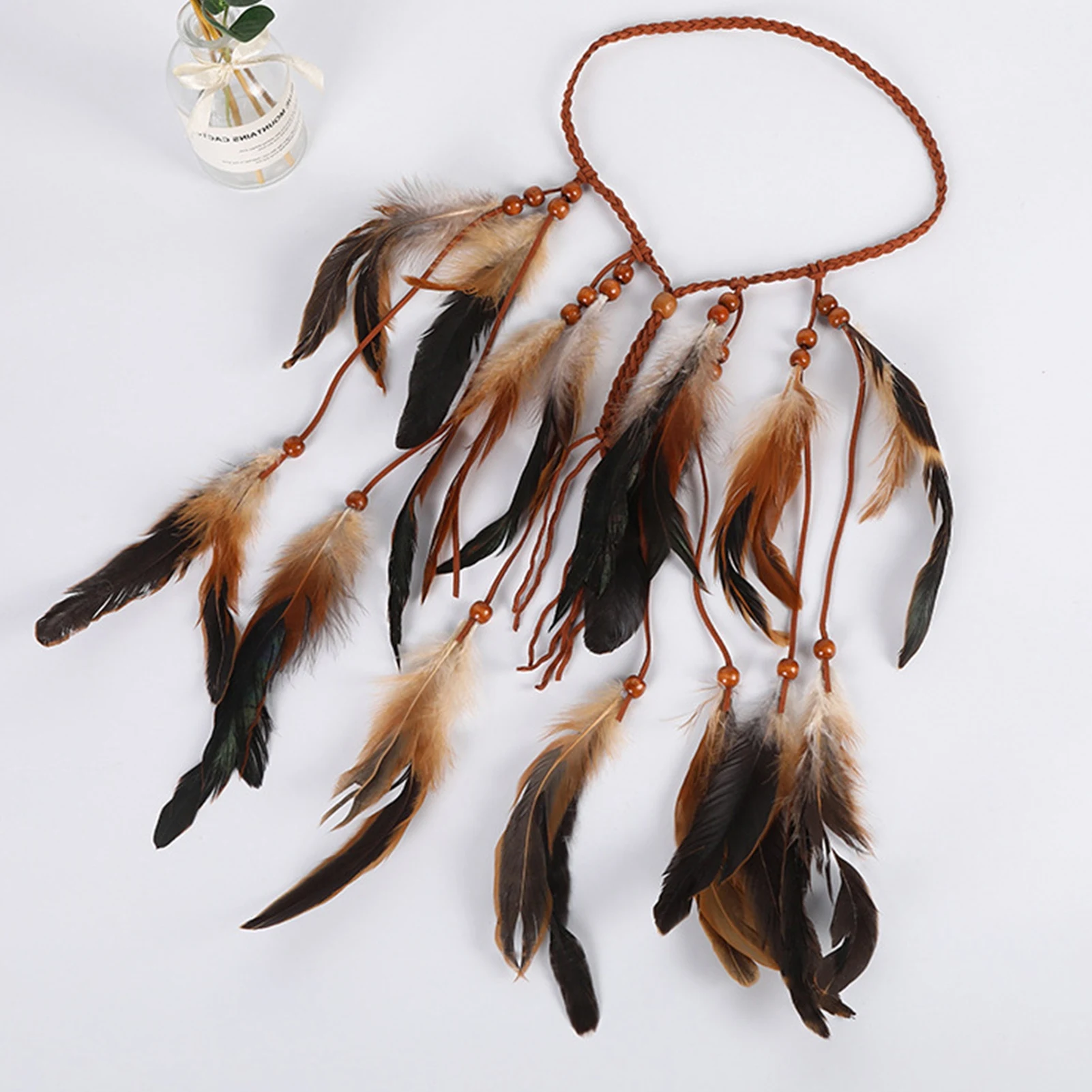 بوهو ريشة عقال الهبي عقال ريشة خوذة الهندي زي أغطية الرأس إكسسوارات الشعر للنساء اكسسوارات هدية #2