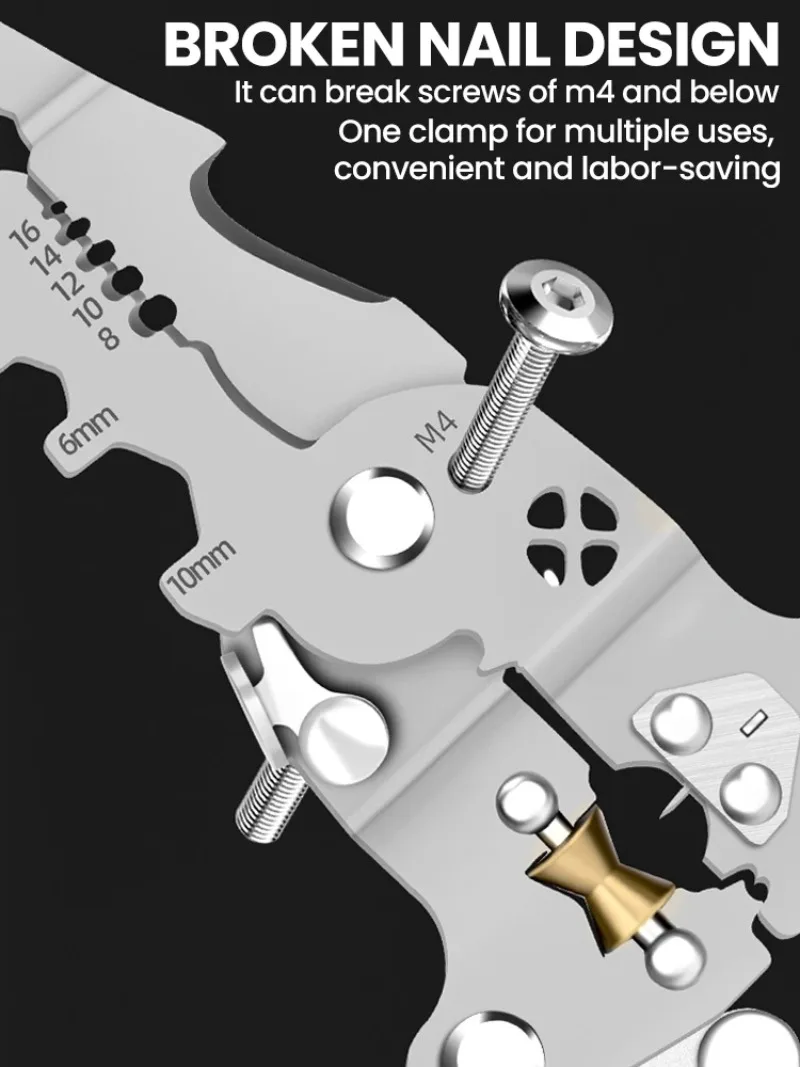 Fususbe سلك تجريد كماشة اختبار الجهد كابل قطع العقص كماشة متعددة الوظائف سلك متجرد كماشة كهربائي