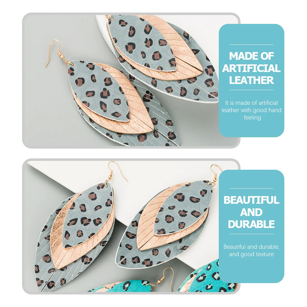 

Multi-layer Leopard Print Earrings Dangle for Women Trendy Personality Lightweight Miss