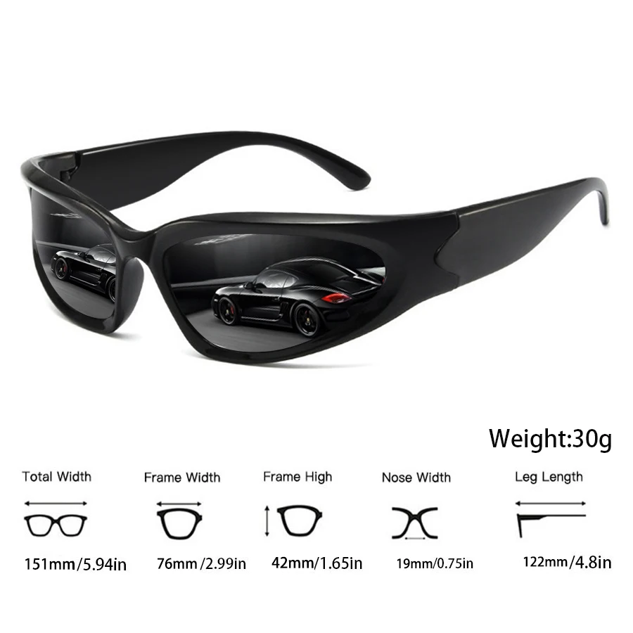 2 قطعة Y2k الكلاسيكية الشرير حول خمر النظارات الشمسية النساء الرجال العلامة التجارية الفاخرة مصمم نظارات شمسية موضة الرياضة نظارات UV400 نظارات