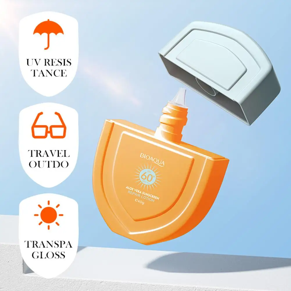 BIOAQUA Aloe Vera Sunscreen SPF60+ High Protection Sun Repair Lotion Water Resistant Moisturizing Sunscreen For Face And Body