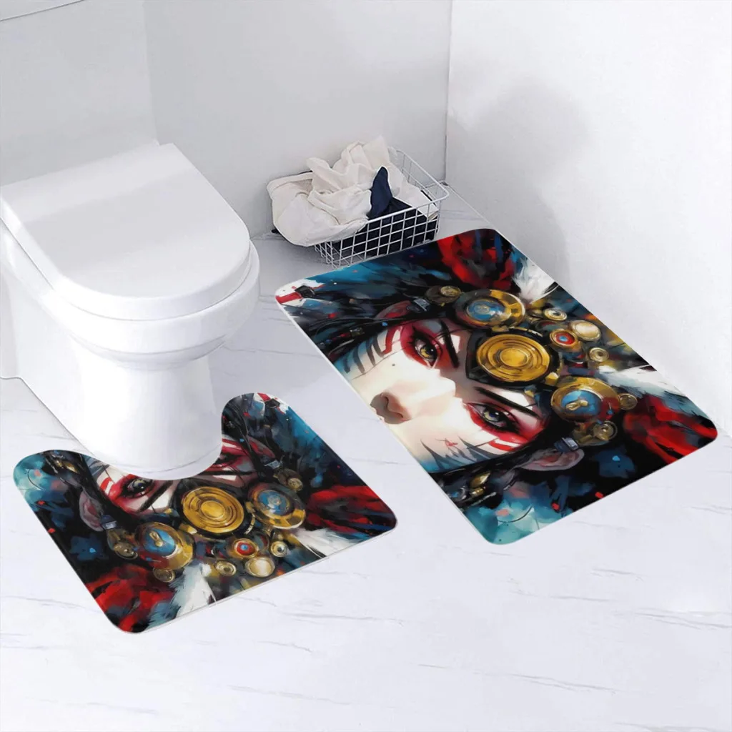 

Savage princess 2 Sets Bathroom Antiskid Pad Non-Slip Bath Carpet Floor Mat Rug Flannel Baths Mat Bathroom Washable