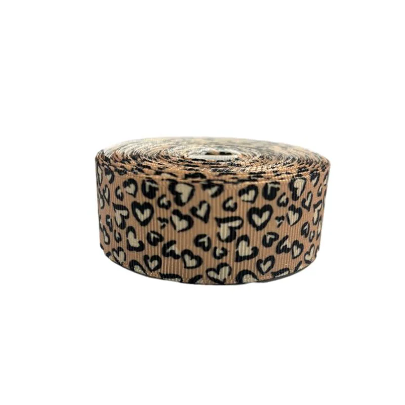 10Yards 25mm Leopard Grosgrain Ribbon for Hairbows in stock 1inch