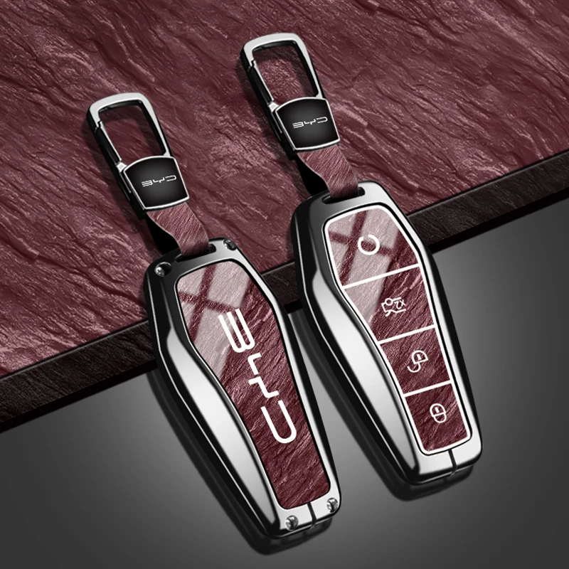 حافظة مفاتيح السيارة عصرية جديدة لـ BYD Song Pro Plus Max Dmi EV ختم دولفين سبائك الزنك حجر نمط ملحقات سلسلة مفاتيح من البولي يوريثان #5