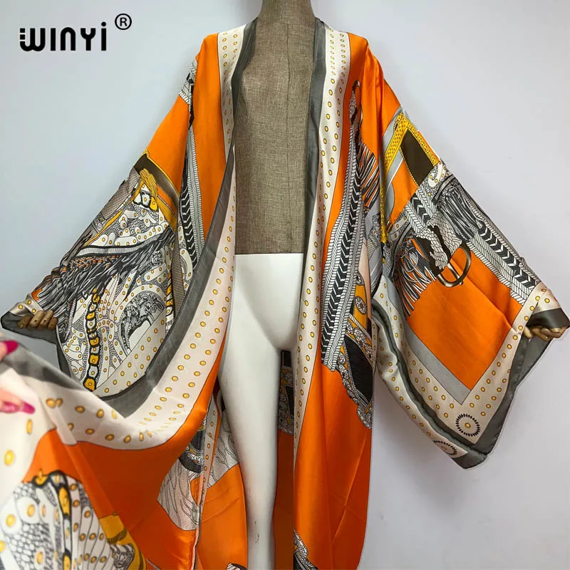 Kimonos Women sukienka robe longue Long Sleeve Cardigan Female Blouse Loose Casual beach Cover Up boho dress Blusas party kaftan