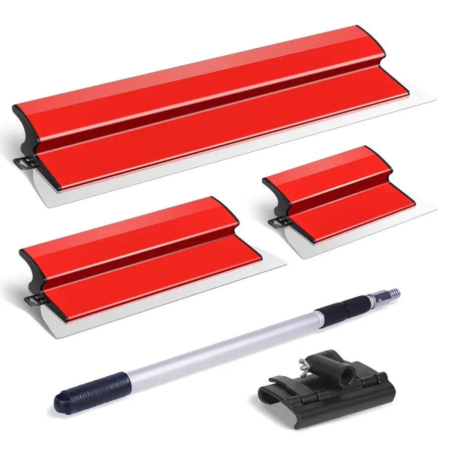 

Набор шпателей для выравнивания гипсокартона, нержавеющая сталь, 10, 16 и 24 шпательных лезвия с удлинительной ручкой 2862, профессиональный инструмент для гипсокартона