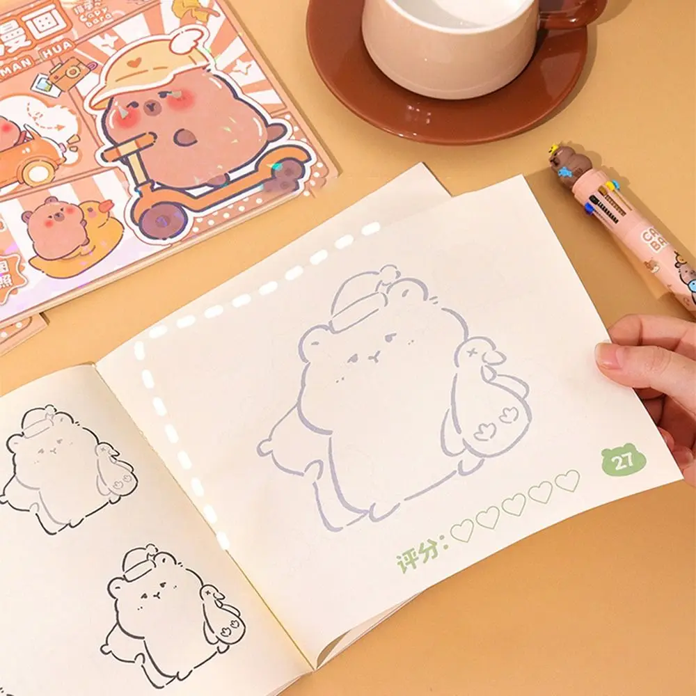 Funny Cute Capybara Tracing Book Creative Tearable Line Sketch Book Multiple Gameplay Cartoon Children's Drawing Book Kids