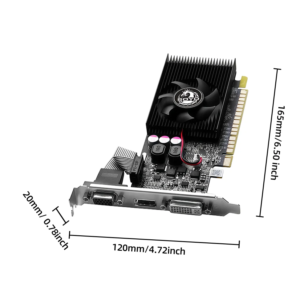 SOYO Graphics Cards NVIDIA GeForce GT 610 2G GDDR3 64bit HDMI*1 DVI*1VGA*1 Video Card For Desktop Gaming Computer view 5