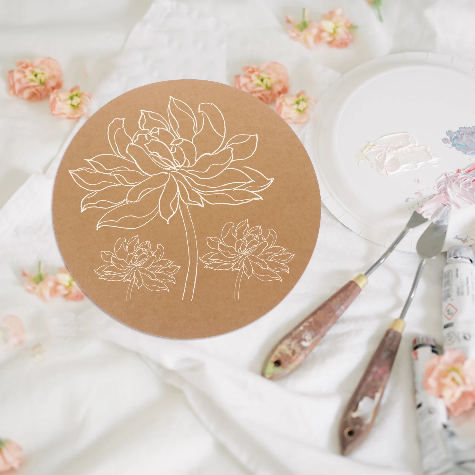 

20pcs Colorful Painting Cardstock Thick Round Diy Writing Cardboards Smooth For Mandala Art Drawing Calligraphy Projects Office