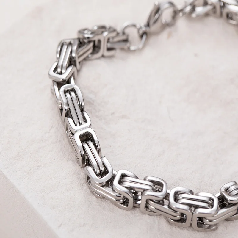 Newest 316L Stainless Steel Bracelet Men Women Wholelsale Wristband Gold Color Male Hand Chain Link Bracelet Hip Hop Jewelry image 6