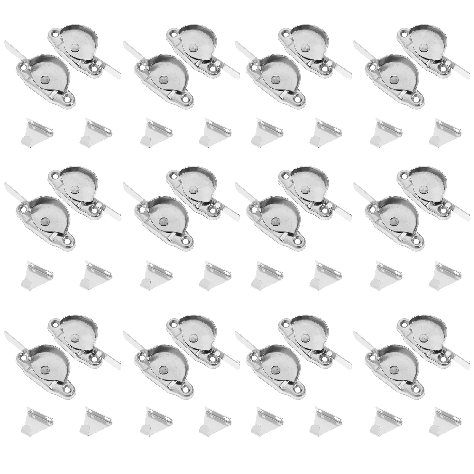 

12 set Stainless Steel Window Lock 12 Sets Anti-theft Sash Safety Latches Door Crescent Lock Durable Rustproof Hardware